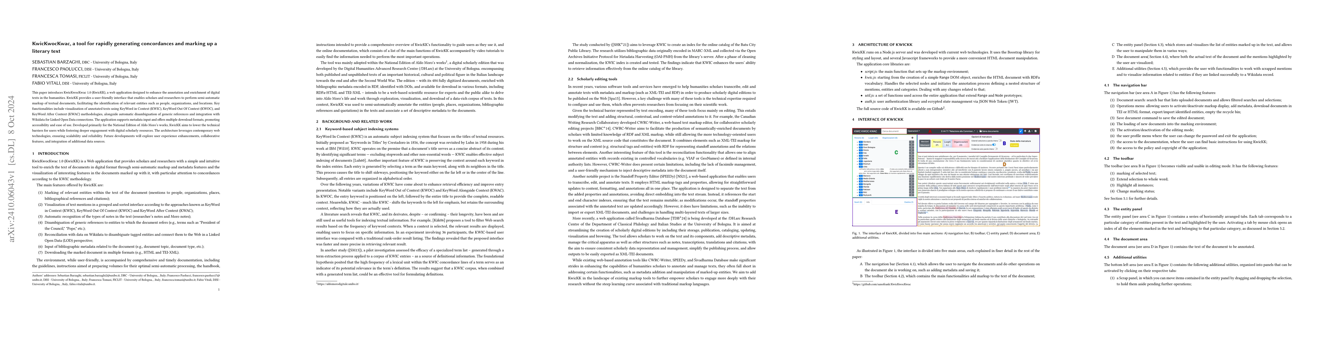 Thumbnail for KwicKwocKwac, a tool for rapidly generating concordances and marking up
  a literary text
