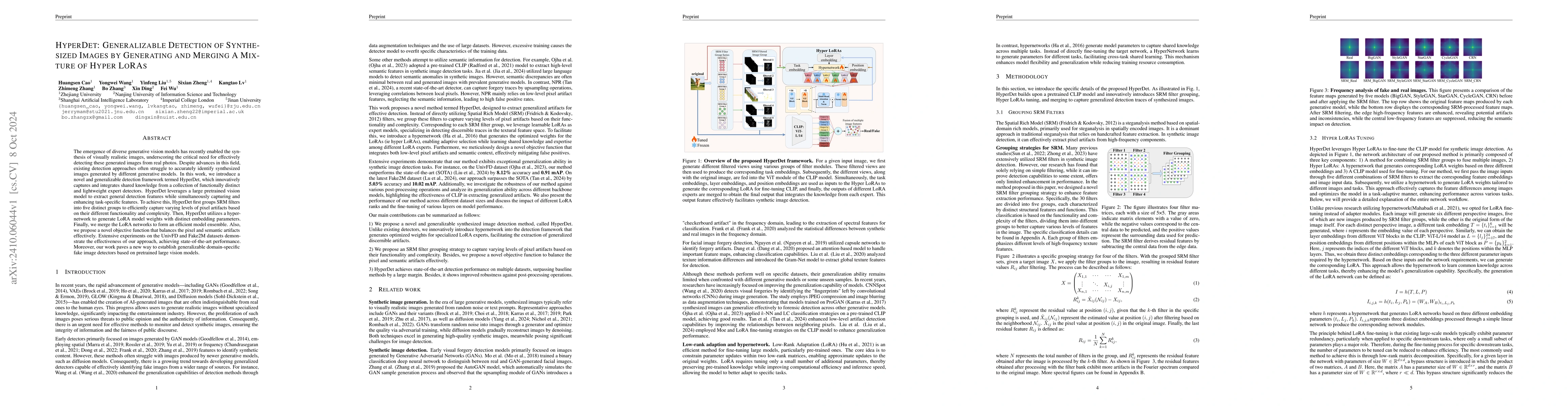 Thumbnail for HyperDet: Generalizable Detection of Synthesized Images by Generating
  and Merging A Mixture of Hyper LoRAs