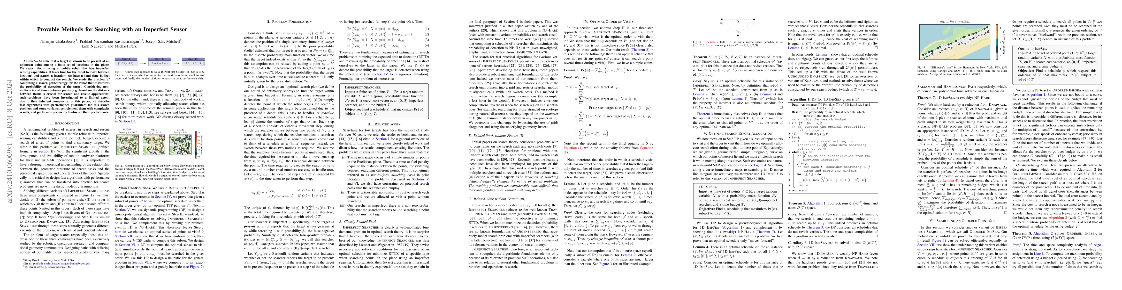 Thumbnail for Provable Methods for Searching with an Imperfect Sensor
