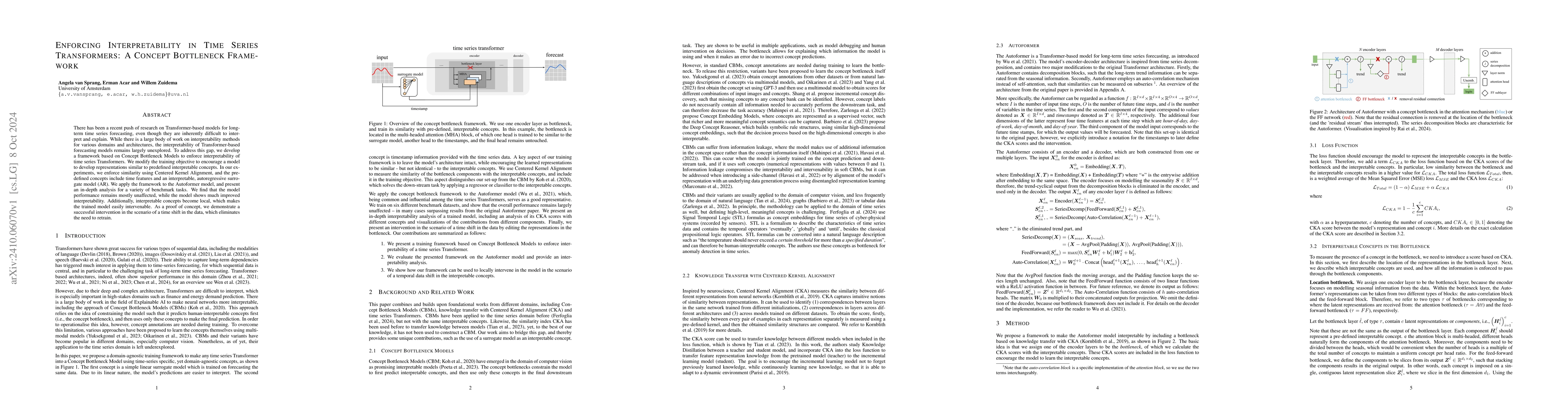 Thumbnail for Enforcing Interpretability in Time Series Transformers: A Concept
  Bottleneck Framework
