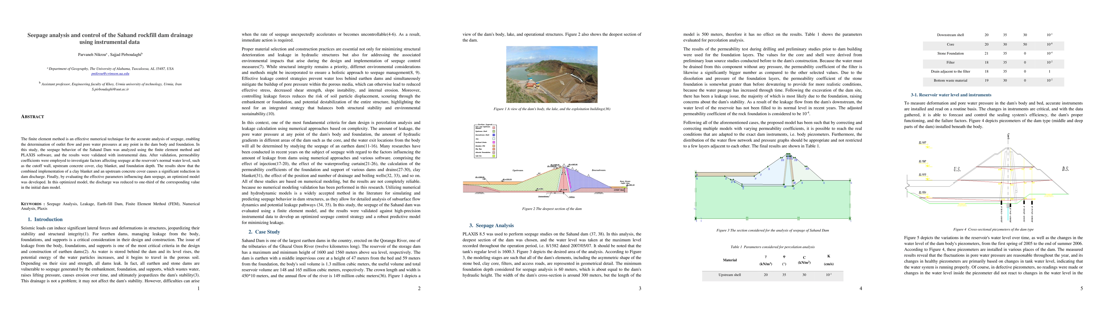 Thumbnail for Seepage analysis and control of the Sahand rockfill dam drainage using
  instrumental data