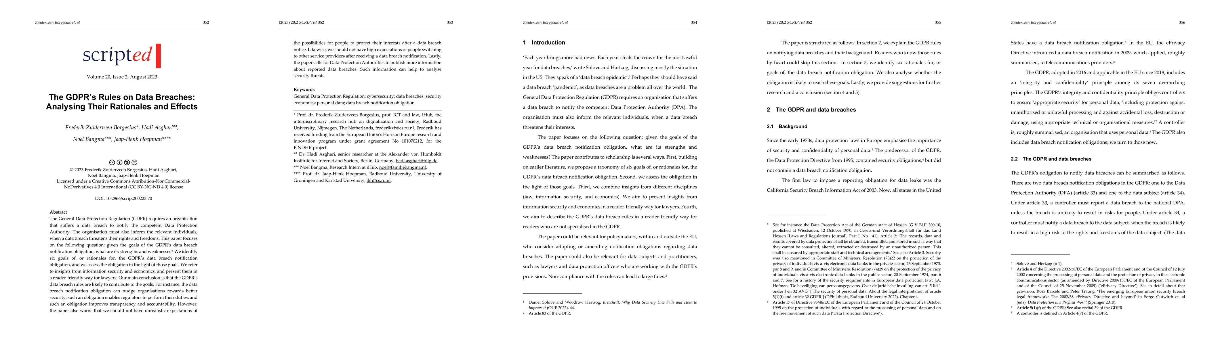 Thumbnail for The GDPR's Rules on Data Breaches: Analysing Their Rationales and
  Effects