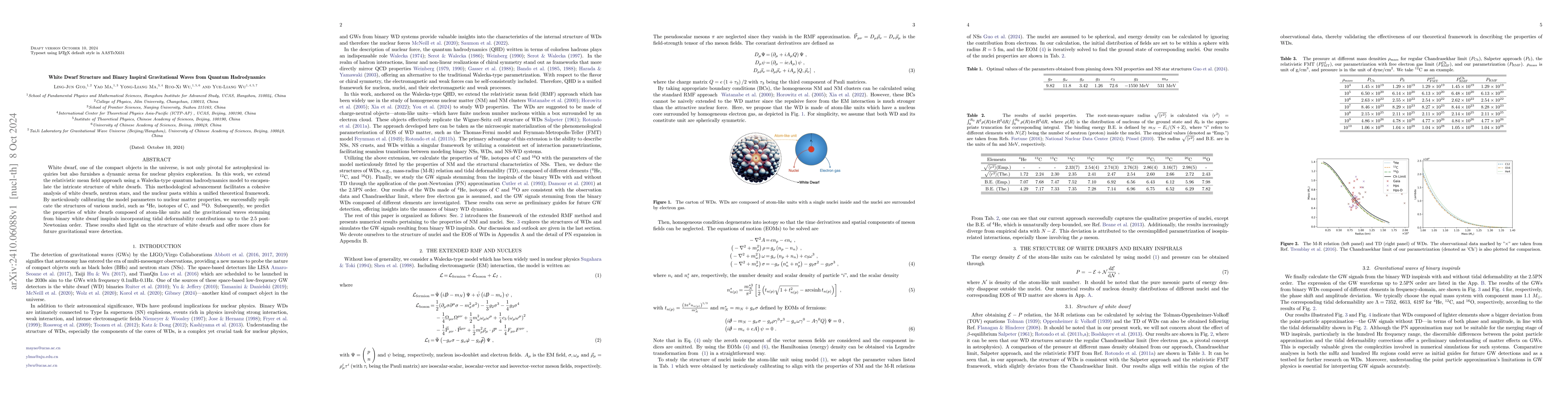 Thumbnail for White Dwarf Structure and Binary Inspiral Gravitational Waves from
  Quantum Hadrodynamics