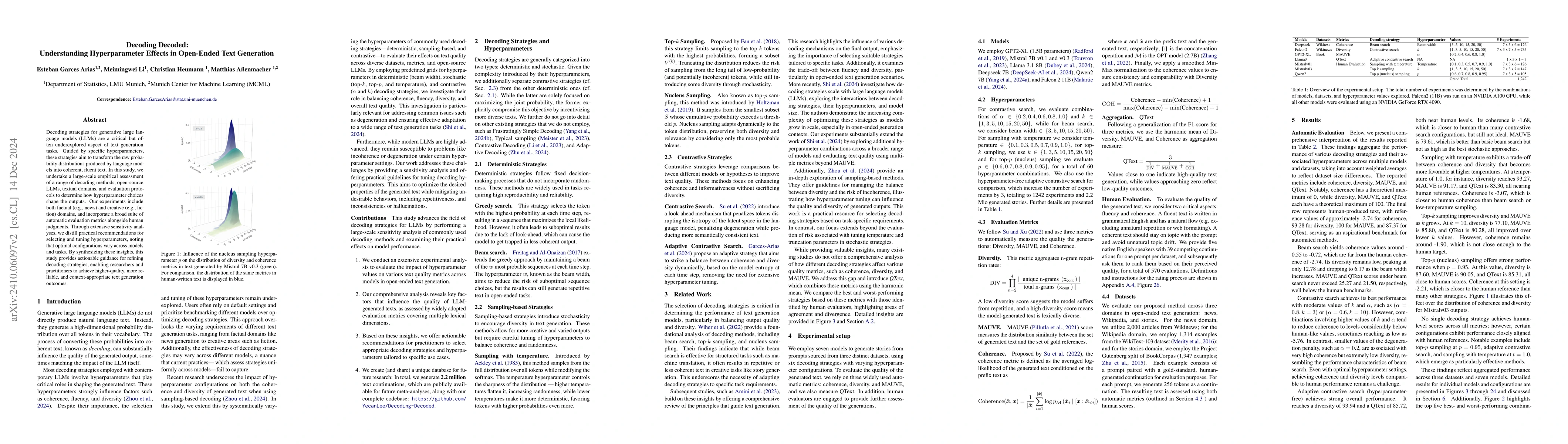 Thumbnail for Decoding Decoded: Understanding Hyperparameter Effects in Open-Ended
  Text Generation