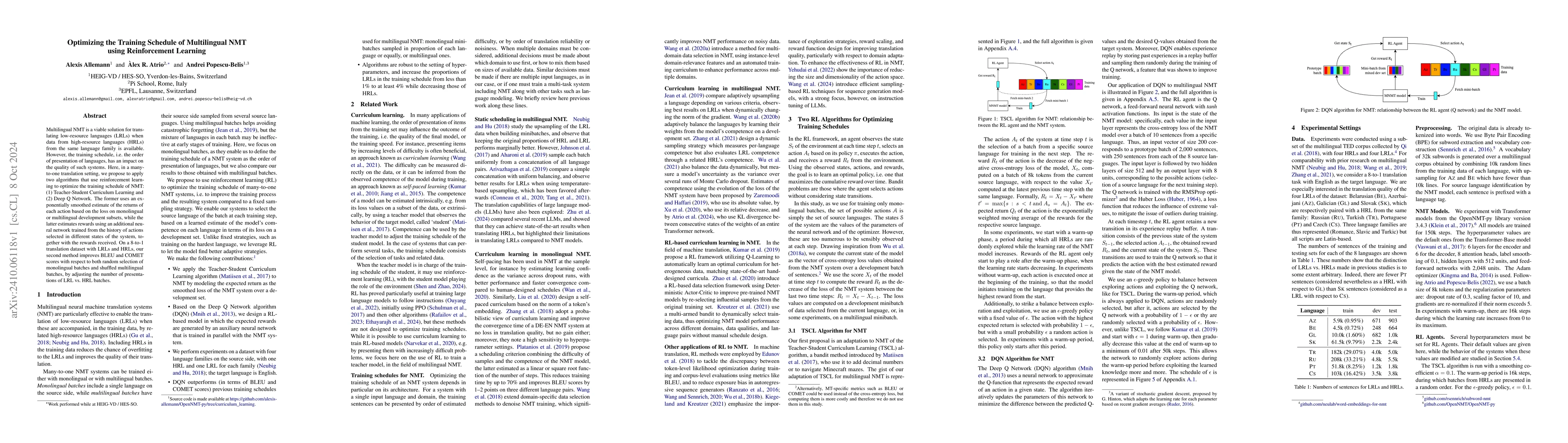 Thumbnail for Optimizing the Training Schedule of Multilingual NMT using Reinforcement
  Learning