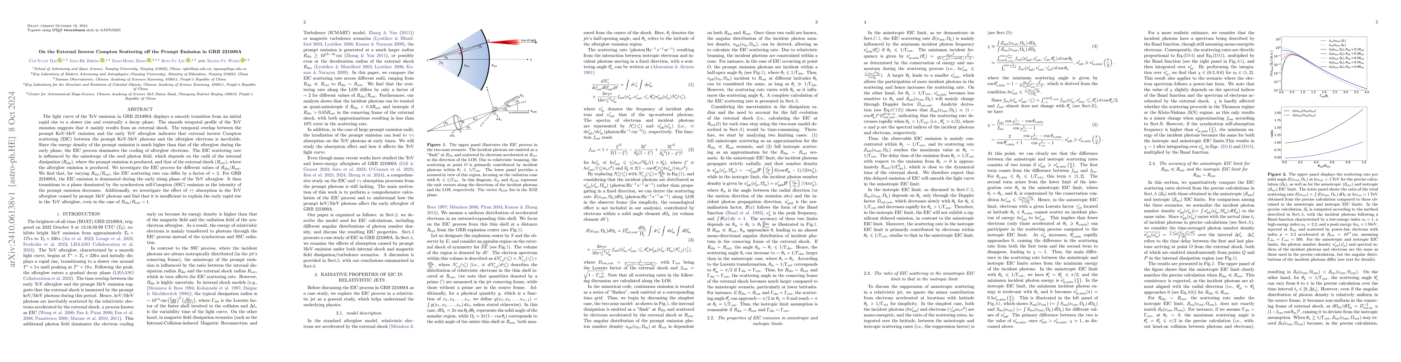 Thumbnail for On the External Inverse Compton Scattering off the Prompt Emission in
  GRB 221009A