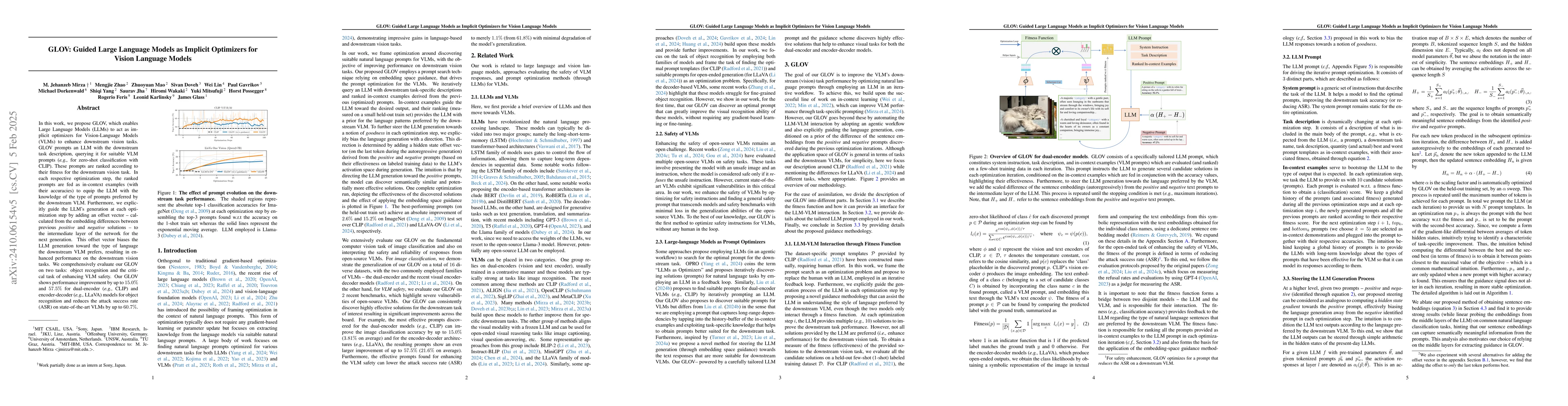 Thumbnail for GLOV: Guided Large Language Models as Implicit Optimizers for Vision
  Language Models