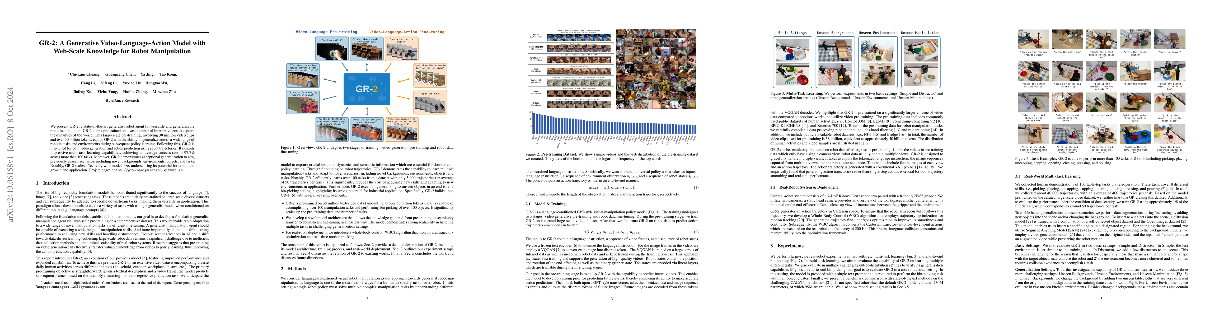 Thumbnail for GR-2: A Generative Video-Language-Action Model with Web-Scale Knowledge
  for Robot Manipulation