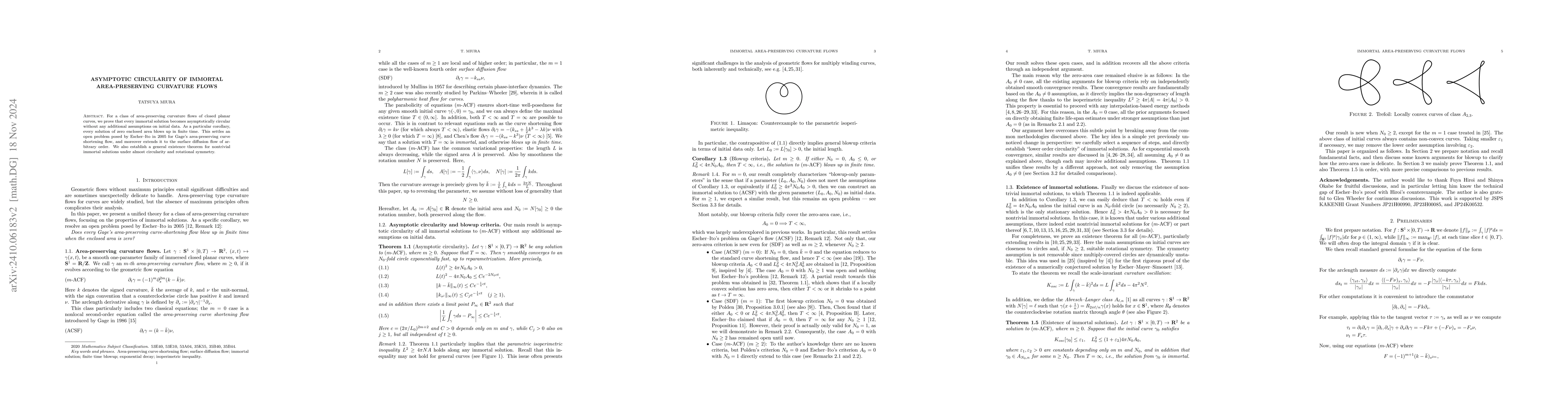 Thumbnail for Asymptotic circularity of immortal area-preserving curvature flows