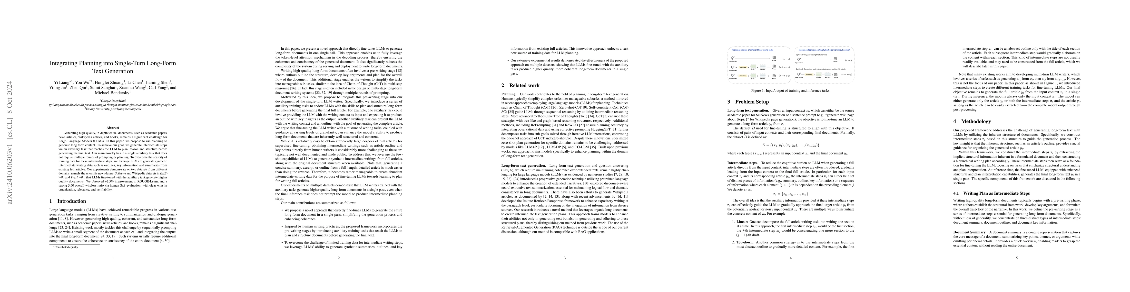 Thumbnail for Integrating Planning into Single-Turn Long-Form Text Generation