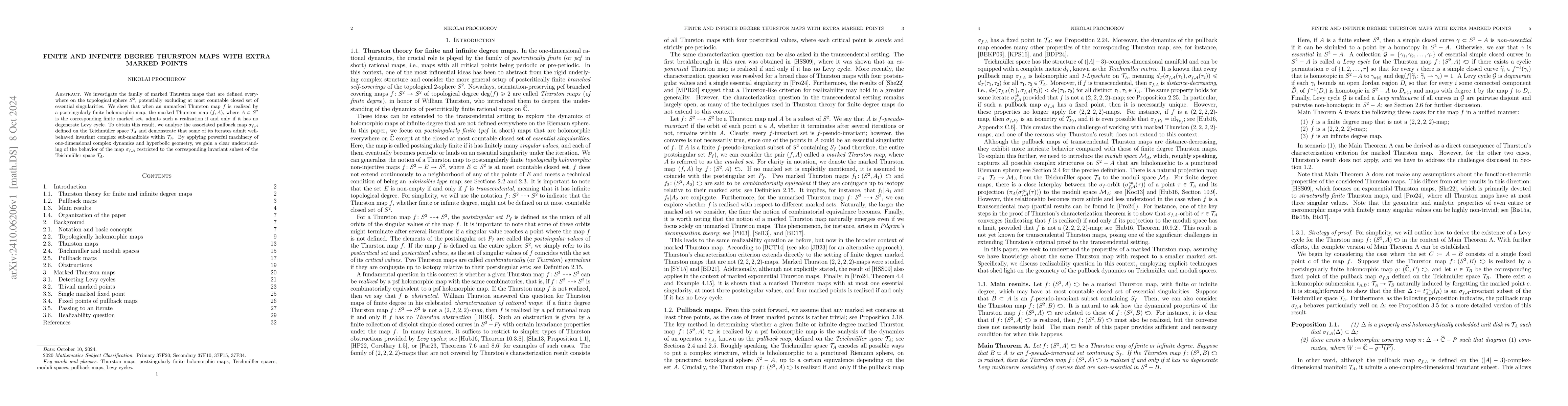 Thumbnail for Finite and infinite degree Thurston maps with extra marked points
