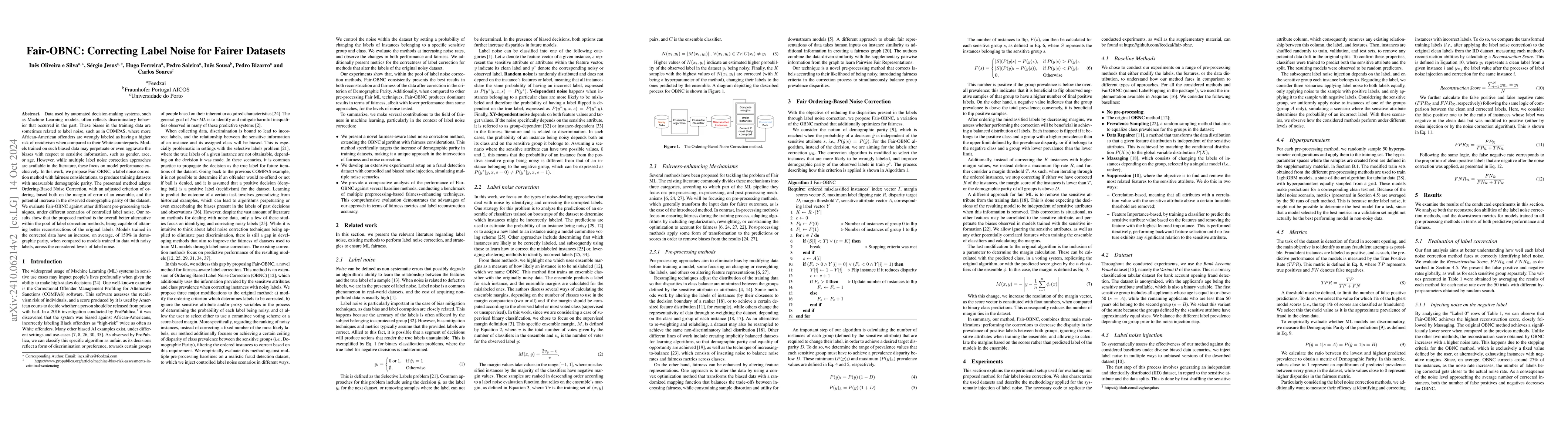 Thumbnail for Fair-OBNC: Correcting Label Noise for Fairer Datasets