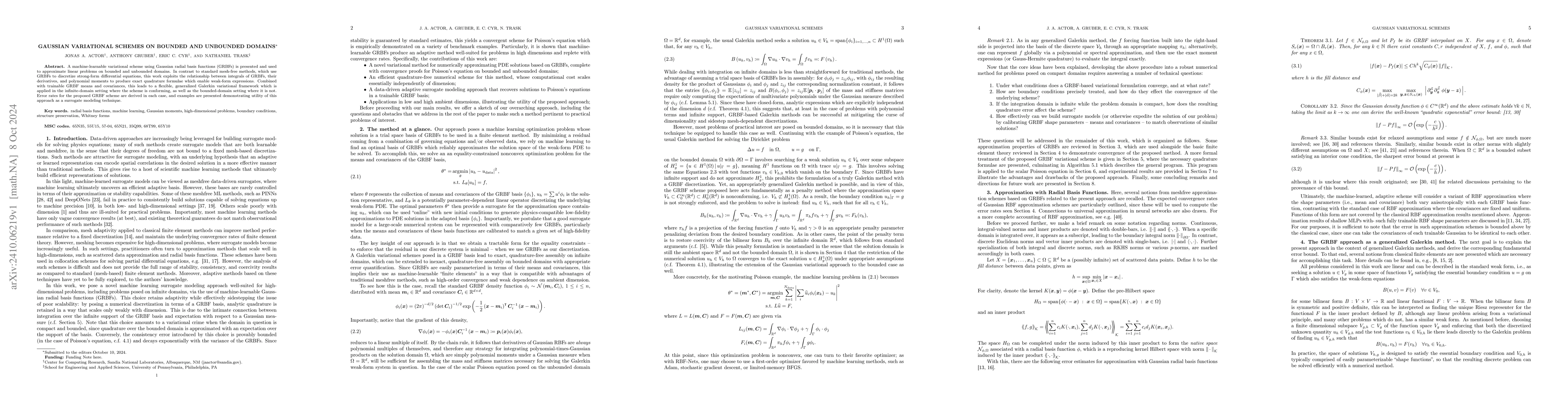 Thumbnail for Gaussian Variational Schemes on Bounded and Unbounded Domains