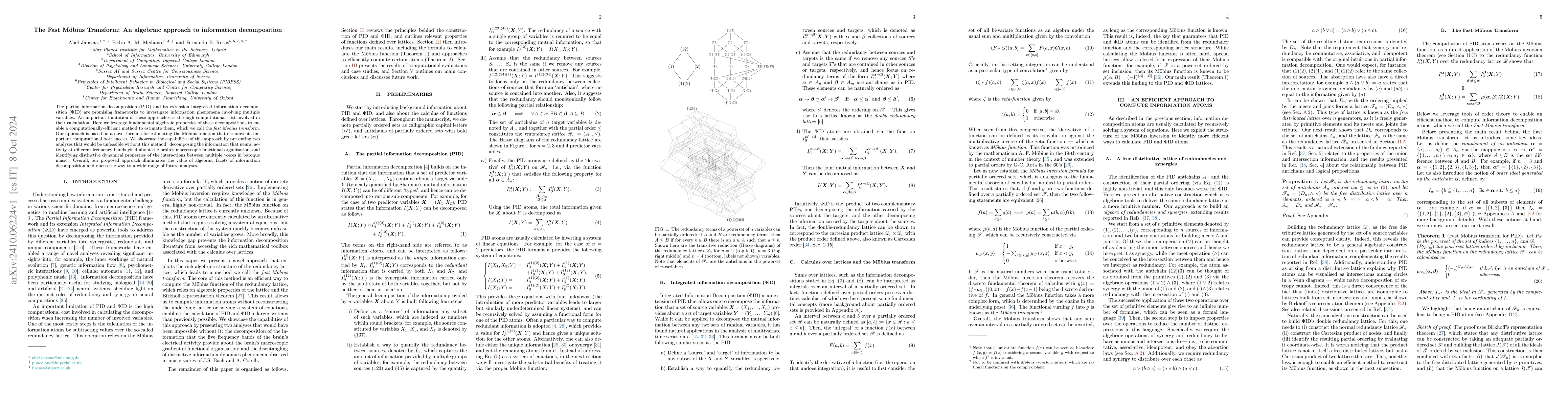 Thumbnail for The Fast Möbius Transform: An algebraic approach to information
  decomposition