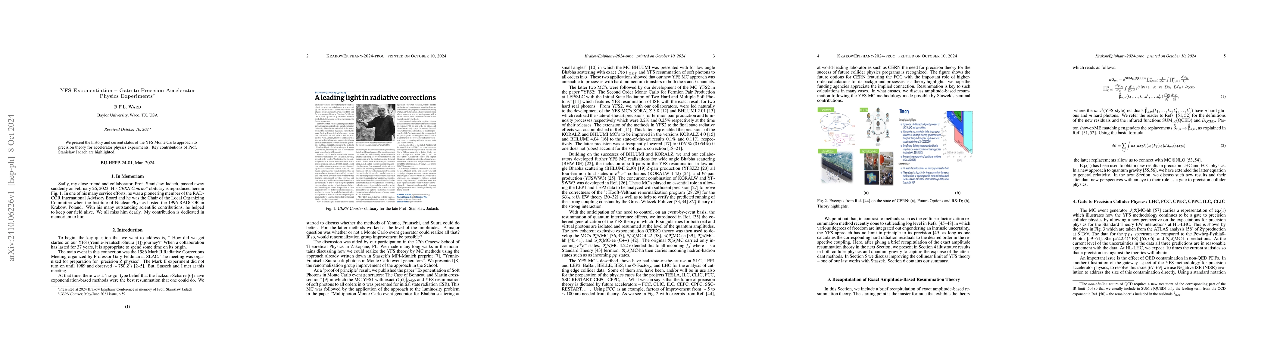 Thumbnail for YFS Exponentiation -- Gate to Precision Accelerator Physics Experiments