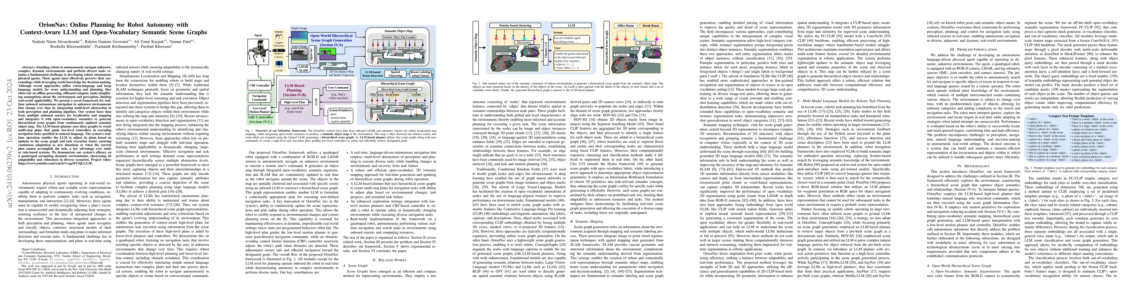 Thumbnail for OrionNav: Online Planning for Robot Autonomy with Context-Aware LLM and
  Open-Vocabulary Semantic Scene Graphs