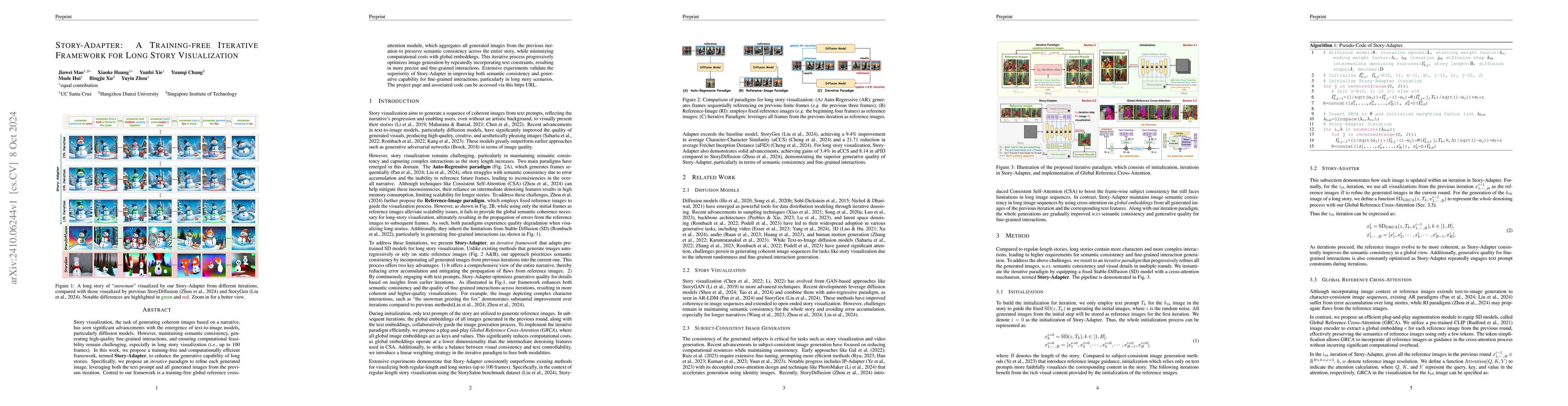 Thumbnail for Story-Adapter: A Training-free Iterative Framework for Long Story
  Visualization