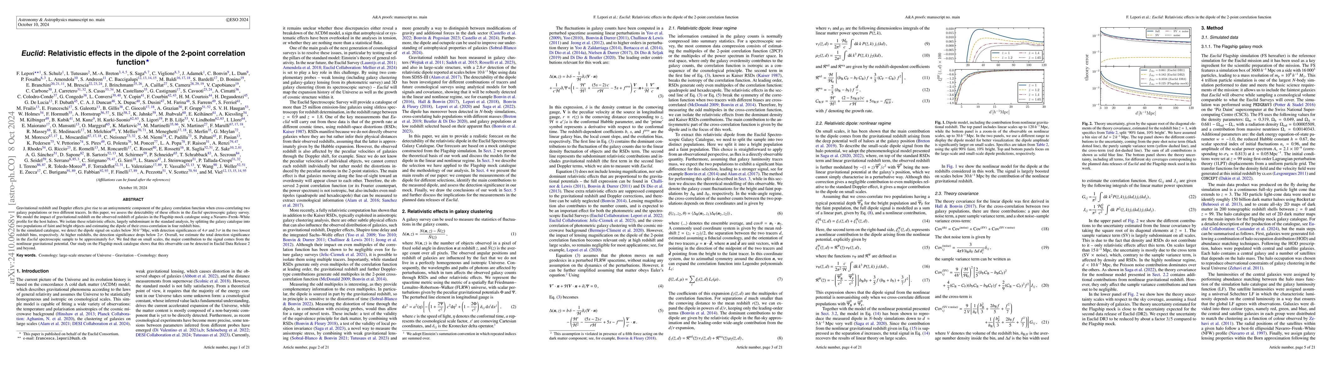 Thumbnail for Euclid: Relativistic effects in the dipole of the 2-point correlation
  function