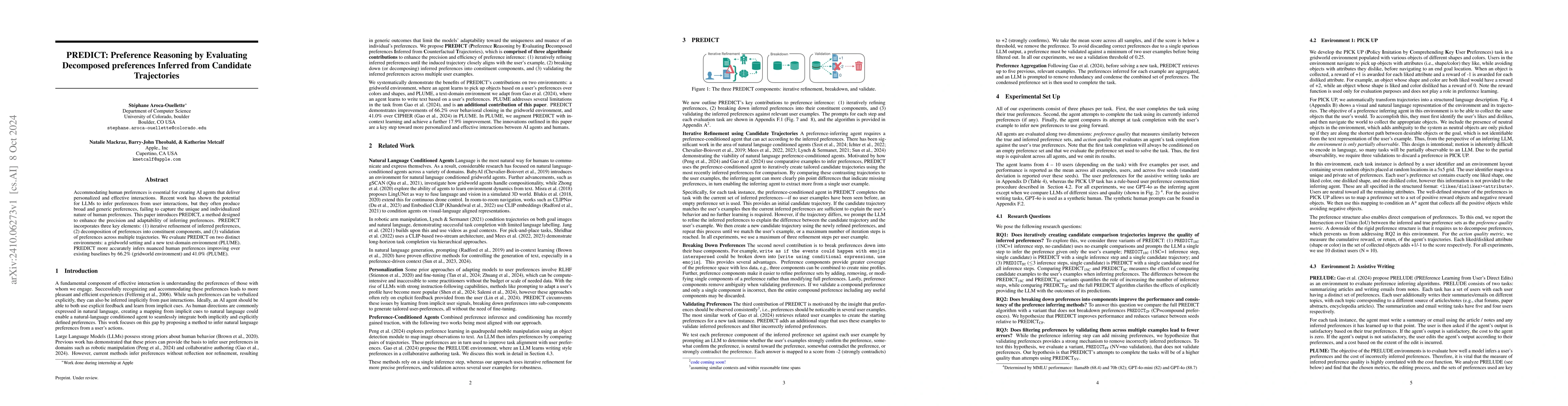 Thumbnail for PREDICT: Preference Reasoning by Evaluating Decomposed preferences
  Inferred from Candidate Trajectories