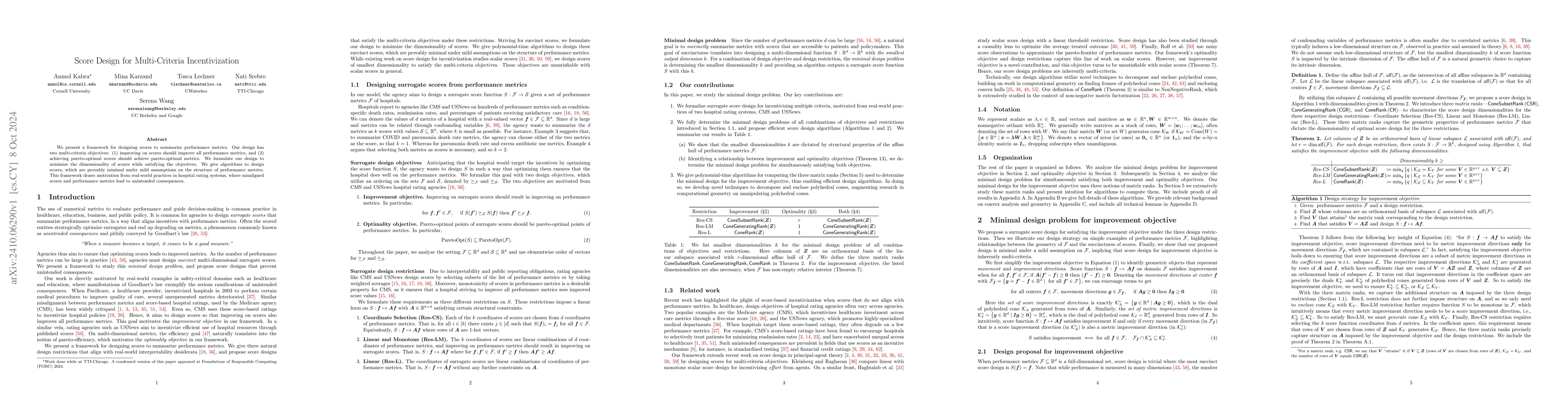 Thumbnail for Score Design for Multi-Criteria Incentivization
