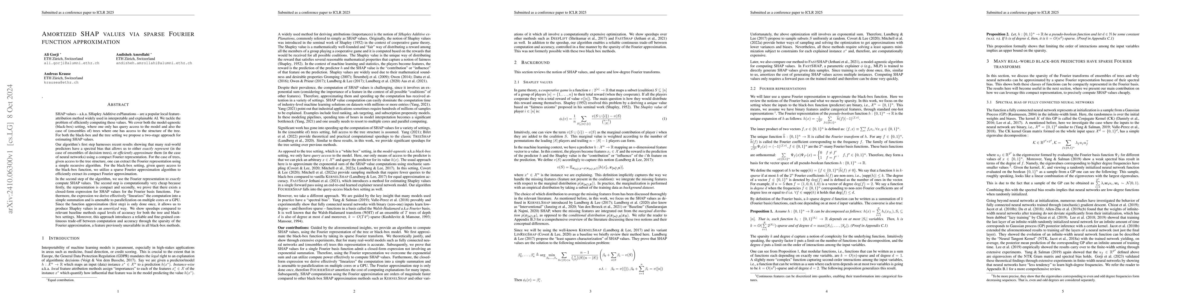 Thumbnail for Amortized SHAP values via sparse Fourier function approximation