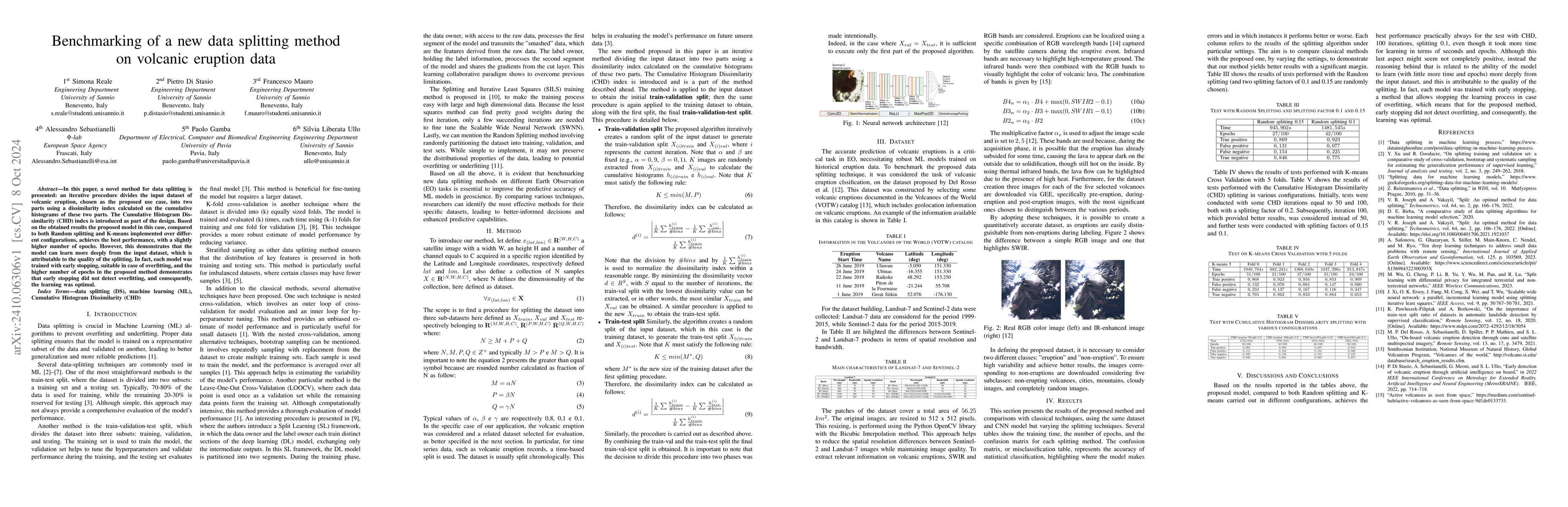 Thumbnail for Benchmarking of a new data splitting method on volcanic eruption data