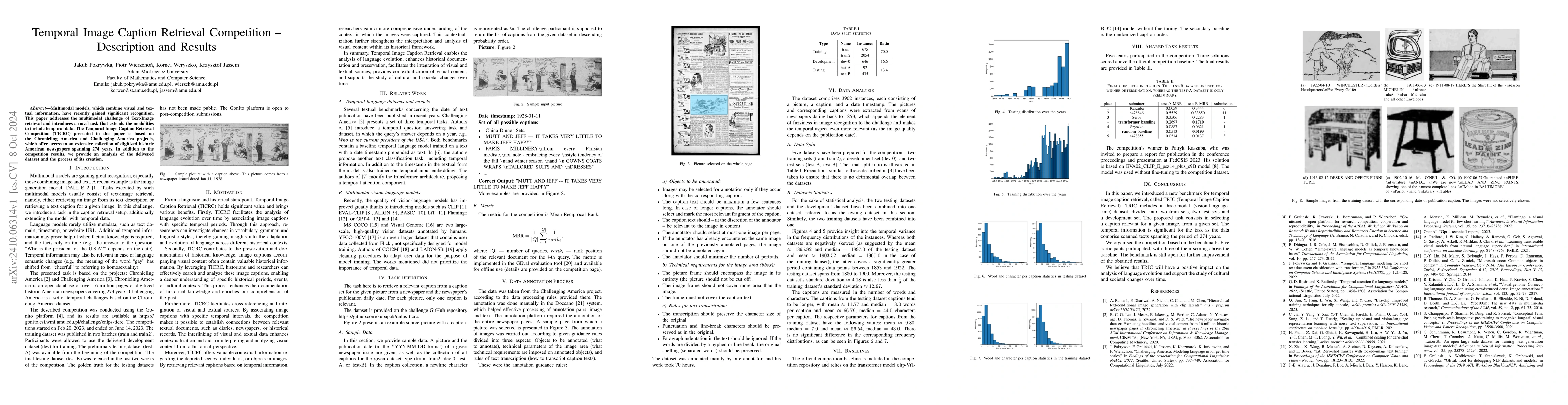 Thumbnail for Temporal Image Caption Retrieval Competition -- Description and Results