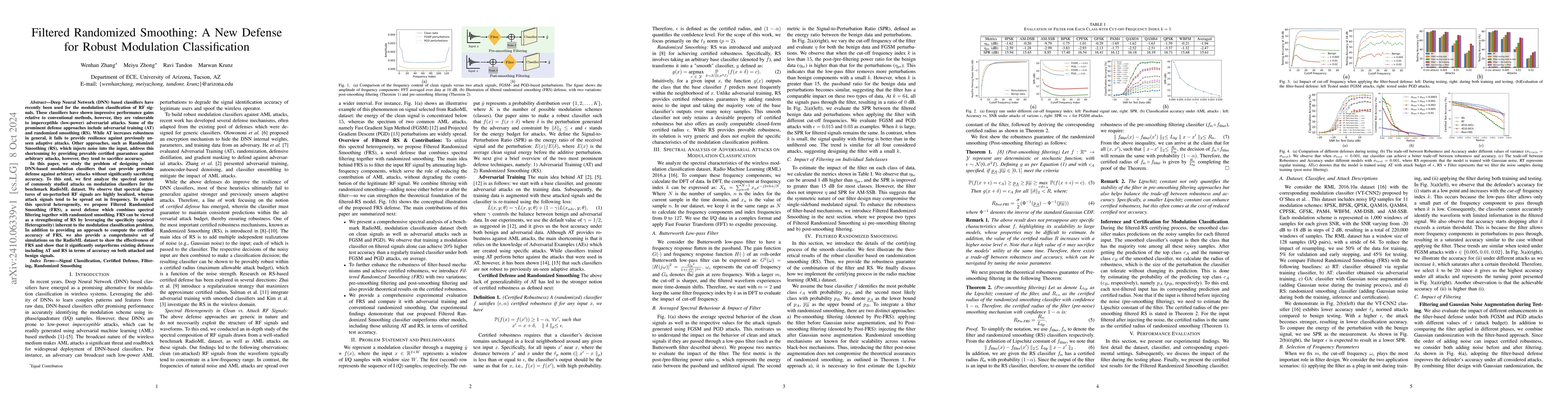 Thumbnail for Filtered Randomized Smoothing: A New Defense for Robust Modulation
  Classification