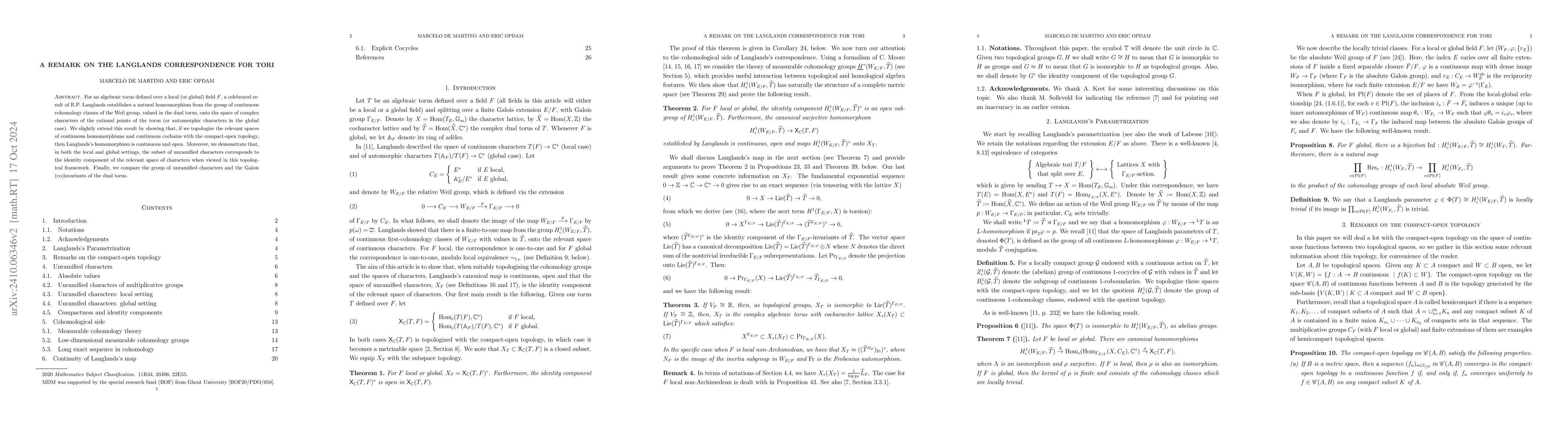 Thumbnail for A remark on the Langlands correspondence for tori