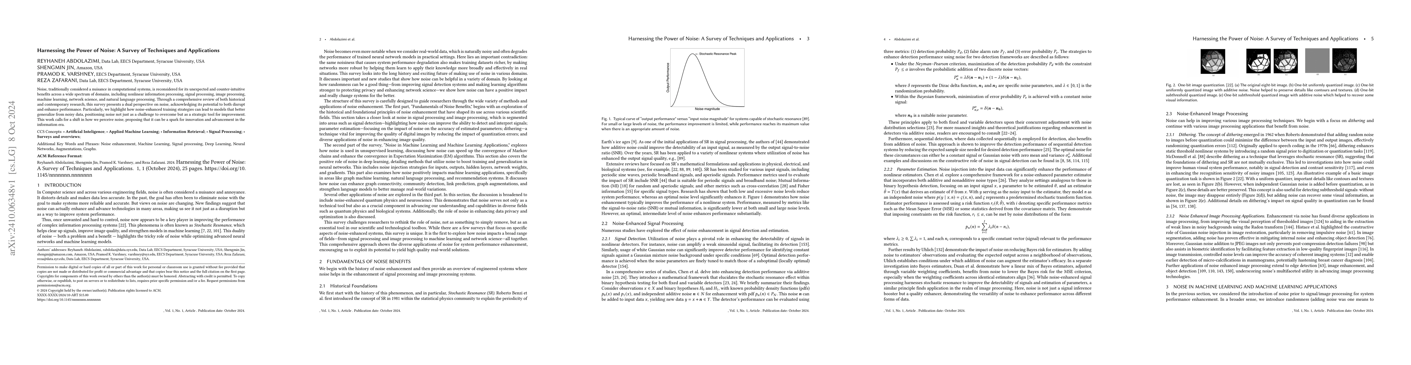 Thumbnail for Harnessing the Power of Noise: A Survey of Techniques and Applications