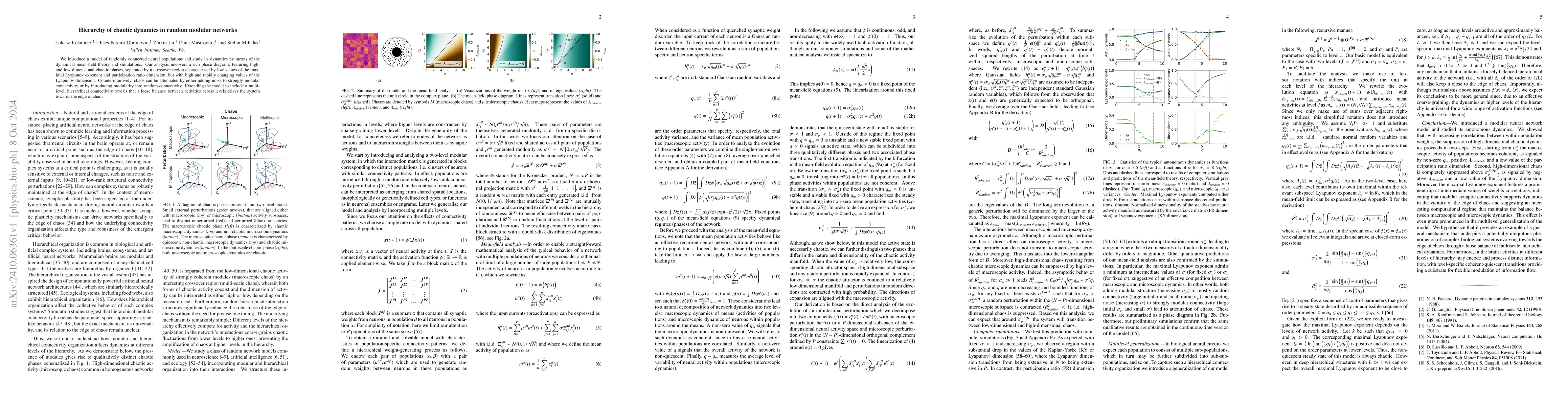 Thumbnail for Hierarchy of chaotic dynamics in random modular networks
