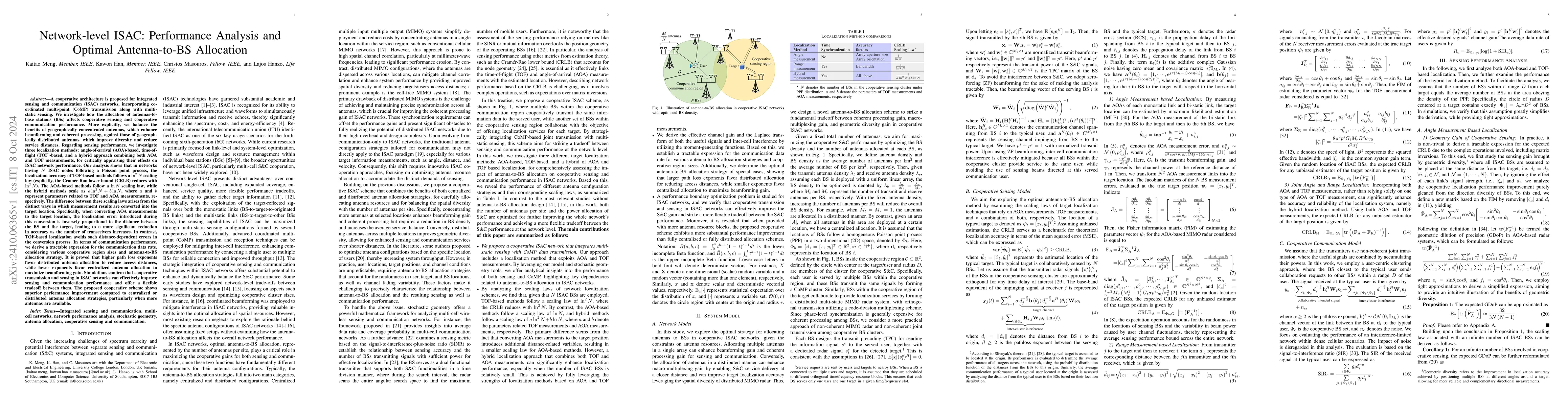 Thumbnail for Network-level ISAC: Performance Analysis and Optimal Antenna-to-BS
  Allocation