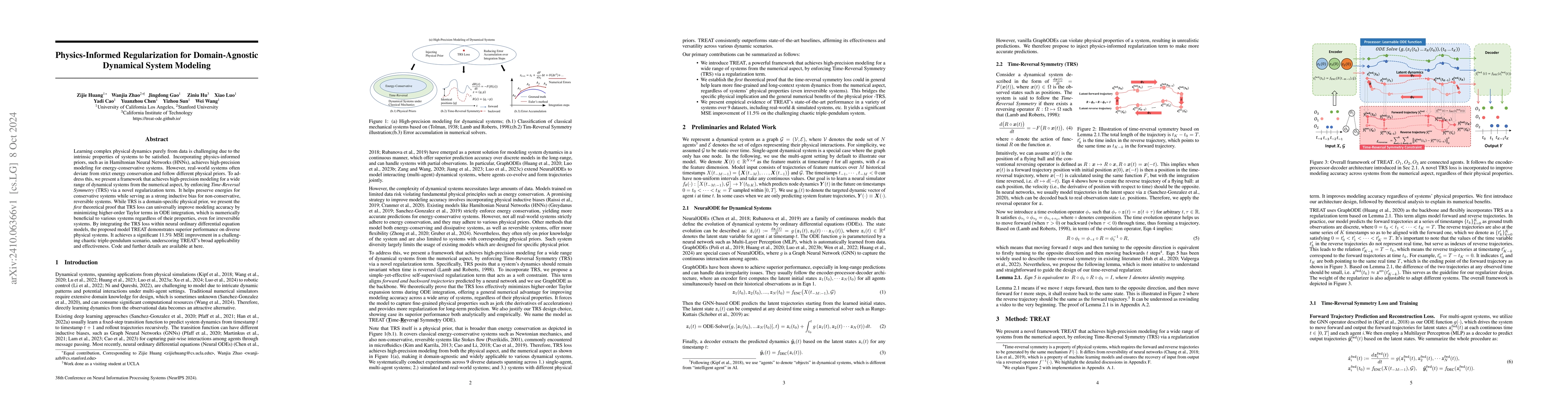 Thumbnail for Physics-Informed Regularization for Domain-Agnostic Dynamical System
  Modeling