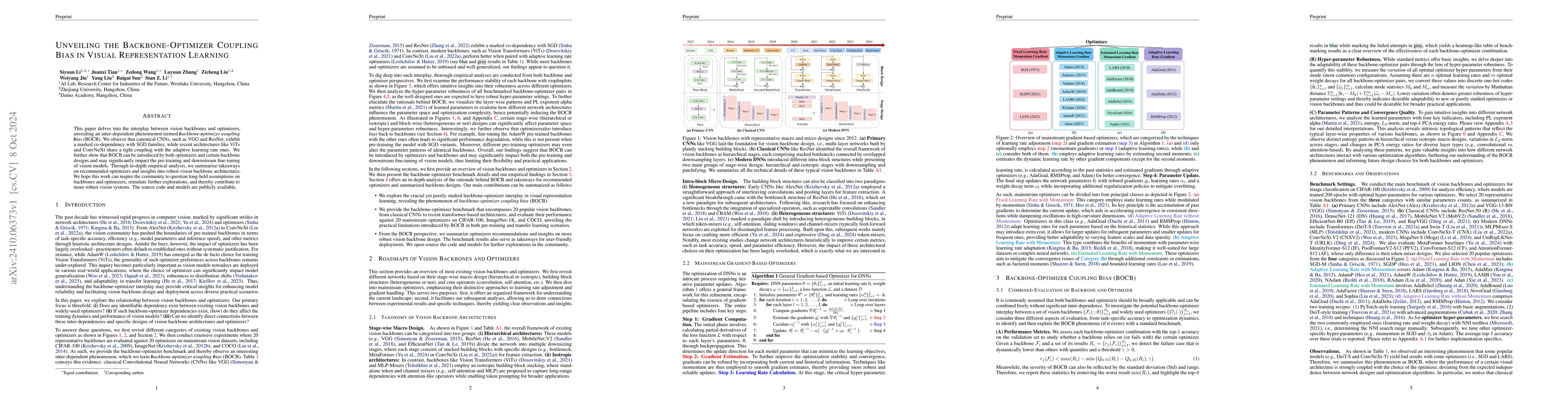 Thumbnail for Unveiling the Backbone-Optimizer Coupling Bias in Visual Representation
  Learning