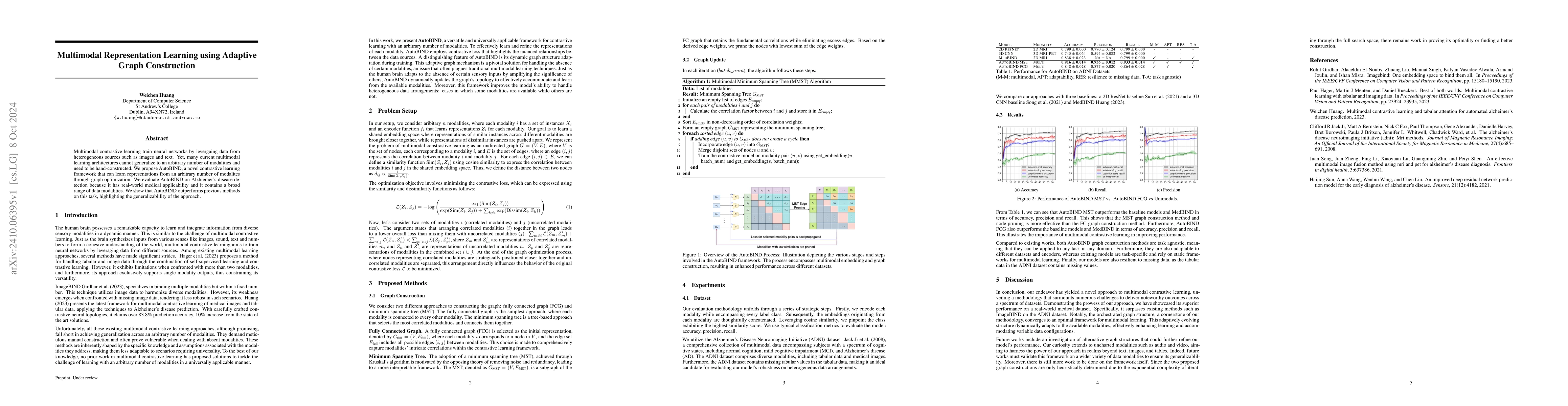Thumbnail for Multimodal Representation Learning using Adaptive Graph Construction