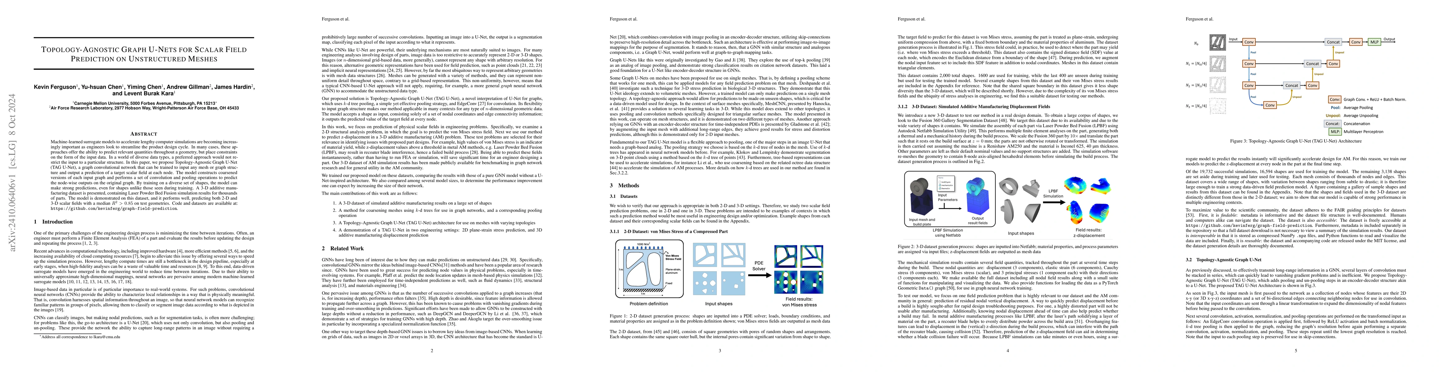 Thumbnail for Topology-Agnostic Graph U-Nets for Scalar Field Prediction on
  Unstructured Meshes