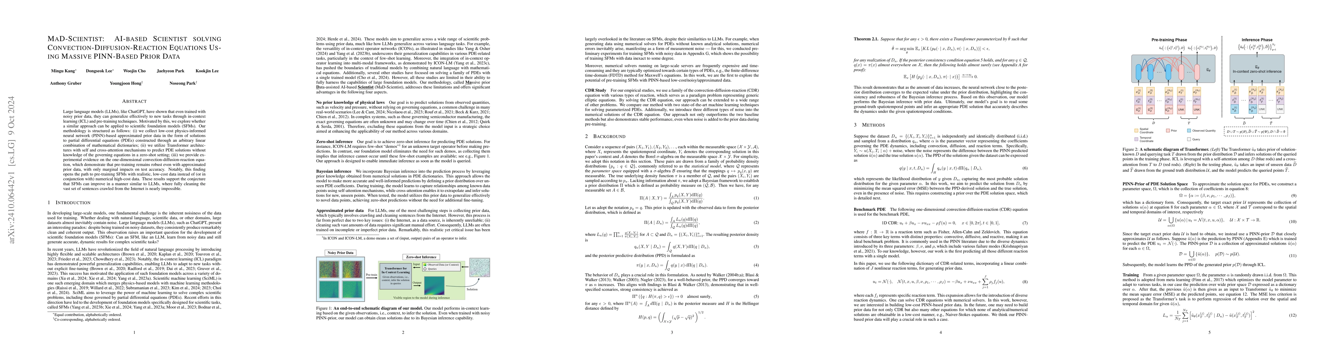 Thumbnail for MaD-Scientist: AI-based Scientist solving Convection-Diffusion-Reaction
  Equations Using Massive PINN-Based Prior Data