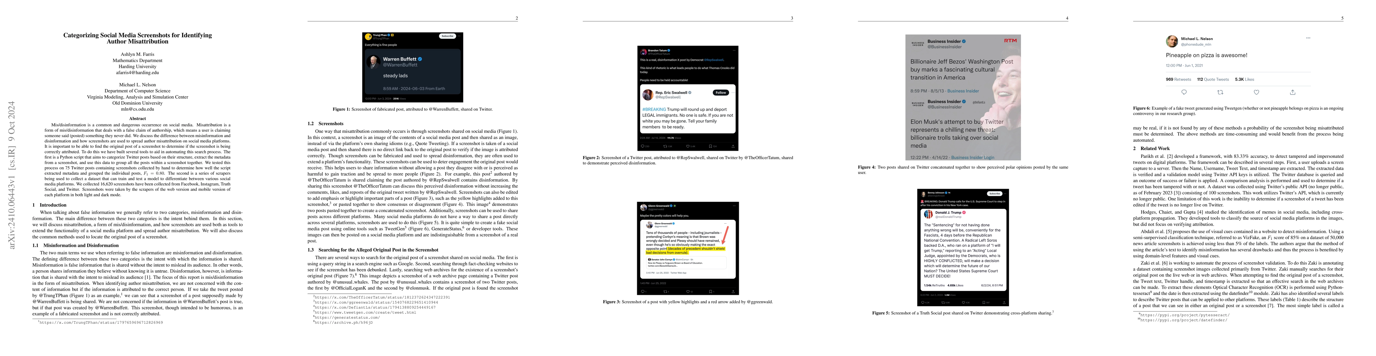 Thumbnail for Categorizing Social Media Screenshots for Identifying Author
  Misattribution