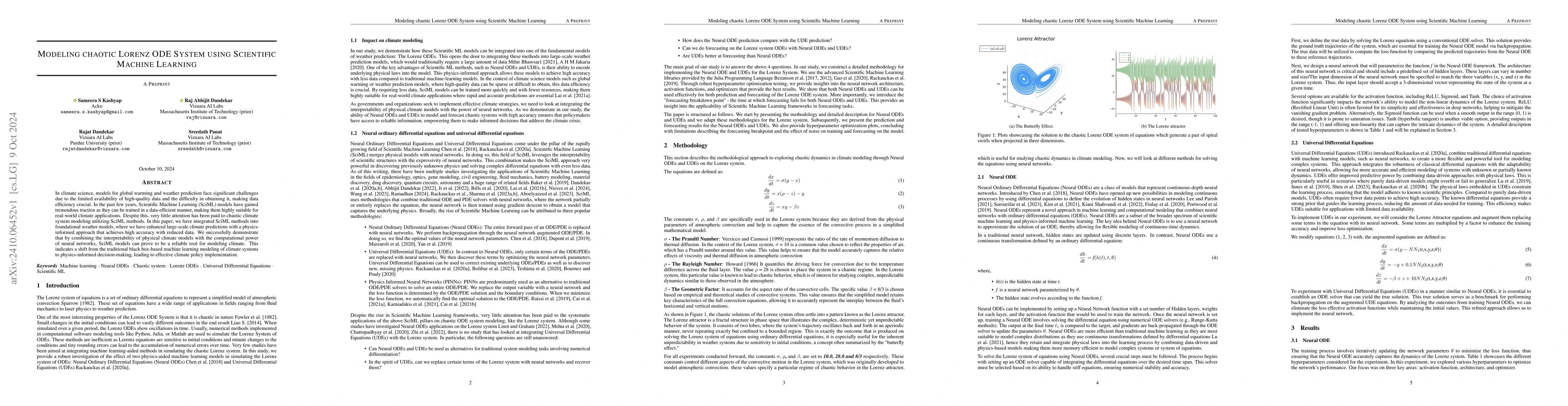 Thumbnail for Modeling chaotic Lorenz ODE System using Scientific Machine Learning