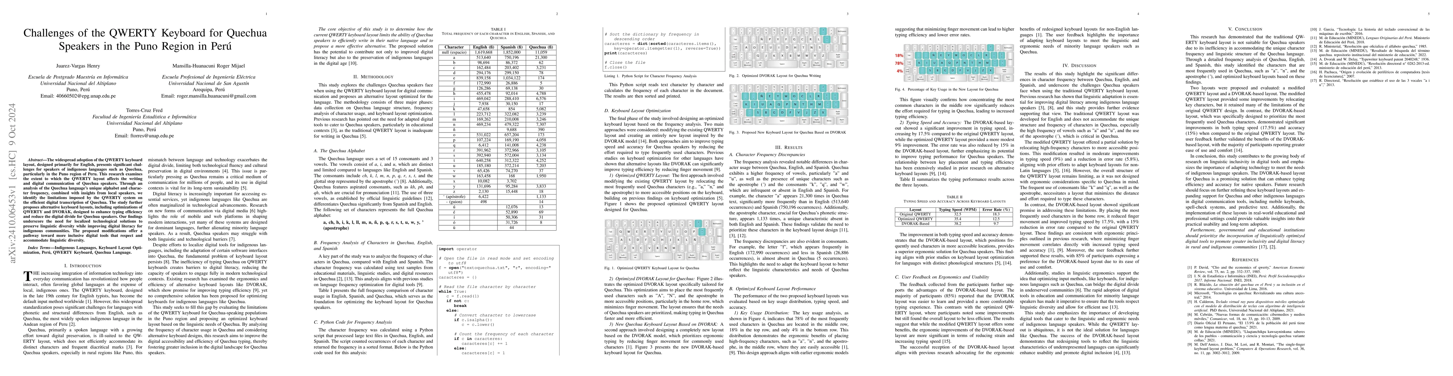 Thumbnail for Challenges of the QWERTY Keyboard for Quechua Speakers in the Puno
  Region in Perú