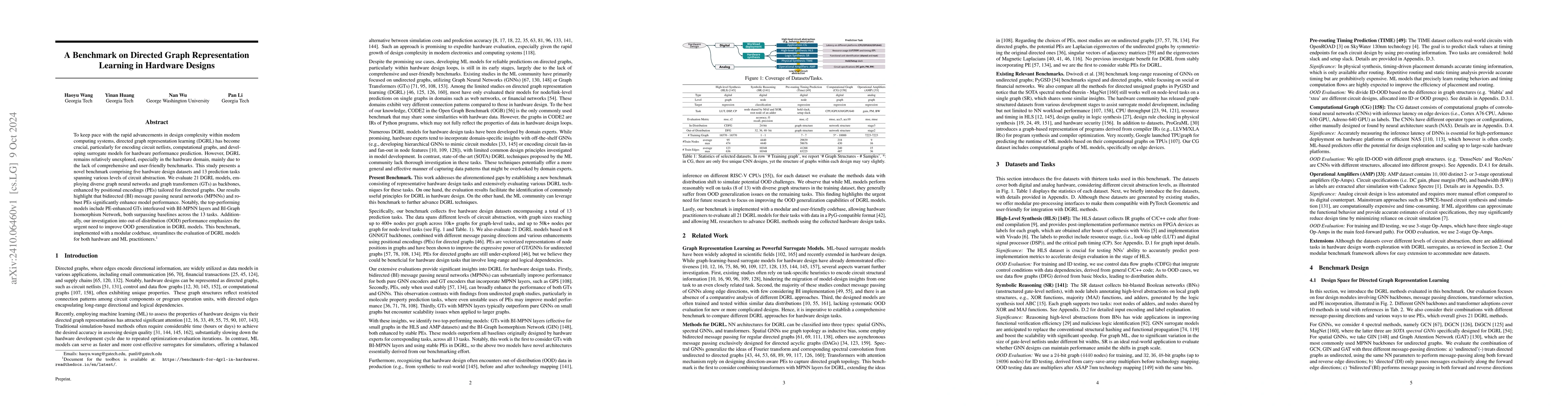 Thumbnail for A Benchmark on Directed Graph Representation Learning in Hardware
  Designs