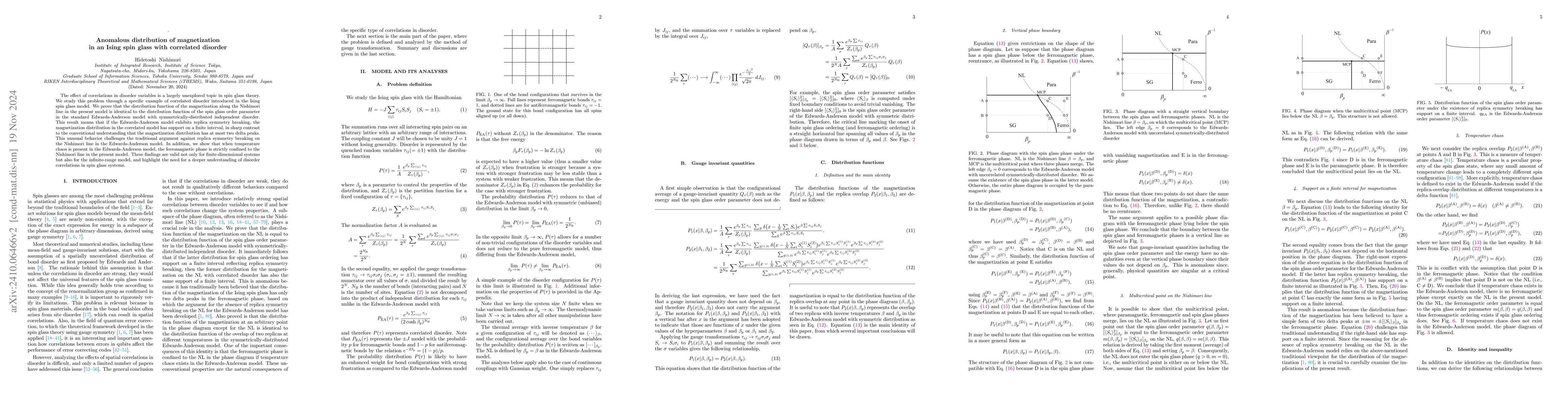 Thumbnail for Anomalous distribution of magnetization in an Ising spin glass with
  correlated disorder