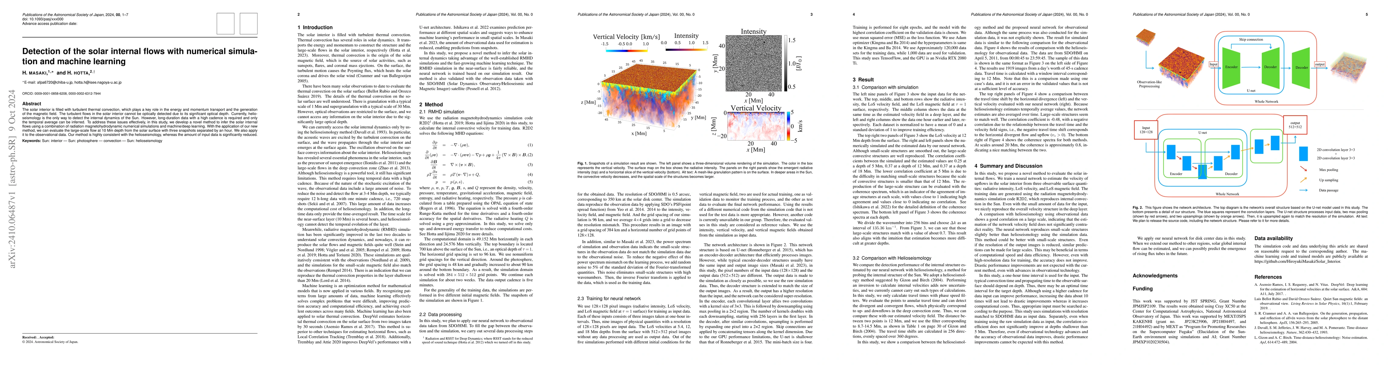 Thumbnail for Detection of the solar internal flows with numerical simulation and
  machine learning