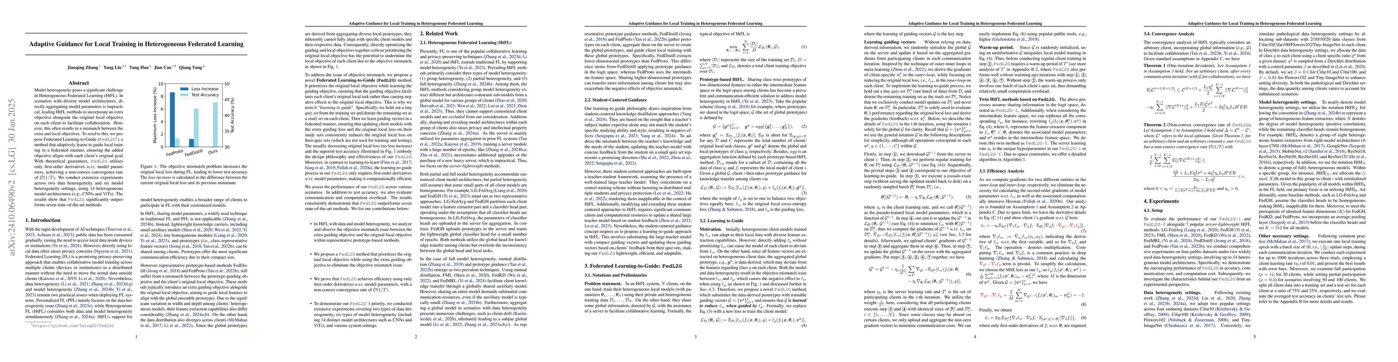 Thumbnail for FedL2G: Learning to Guide Local Training in Heterogeneous Federated
  Learning