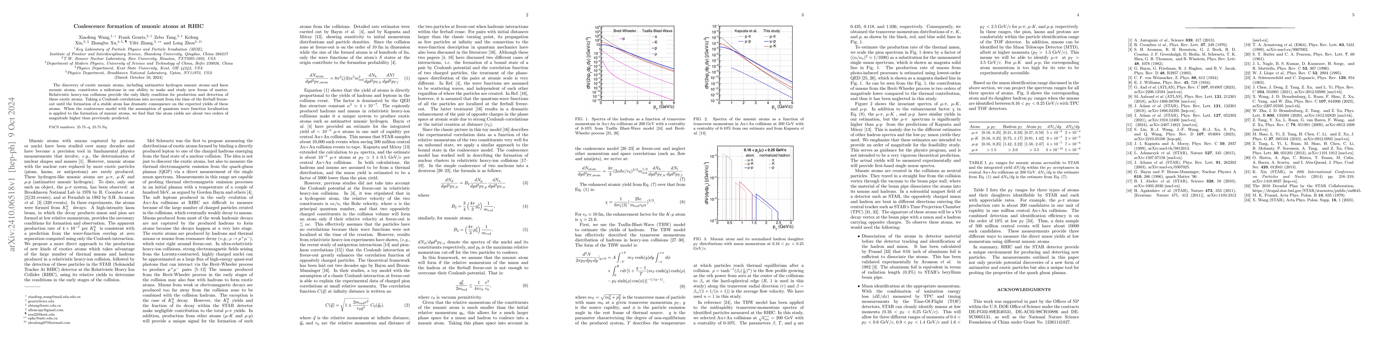 Thumbnail for Coalescence formation of muonic atoms at RHIC