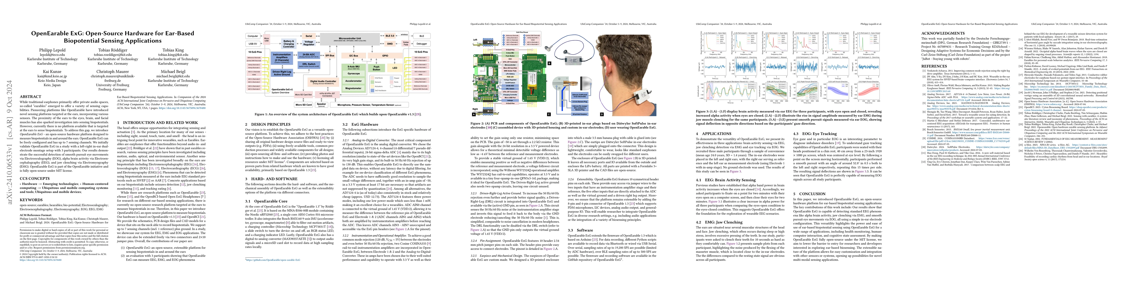 Thumbnail for OpenEarable ExG: Open-Source Hardware for Ear-Based Biopotential Sensing
  Applications