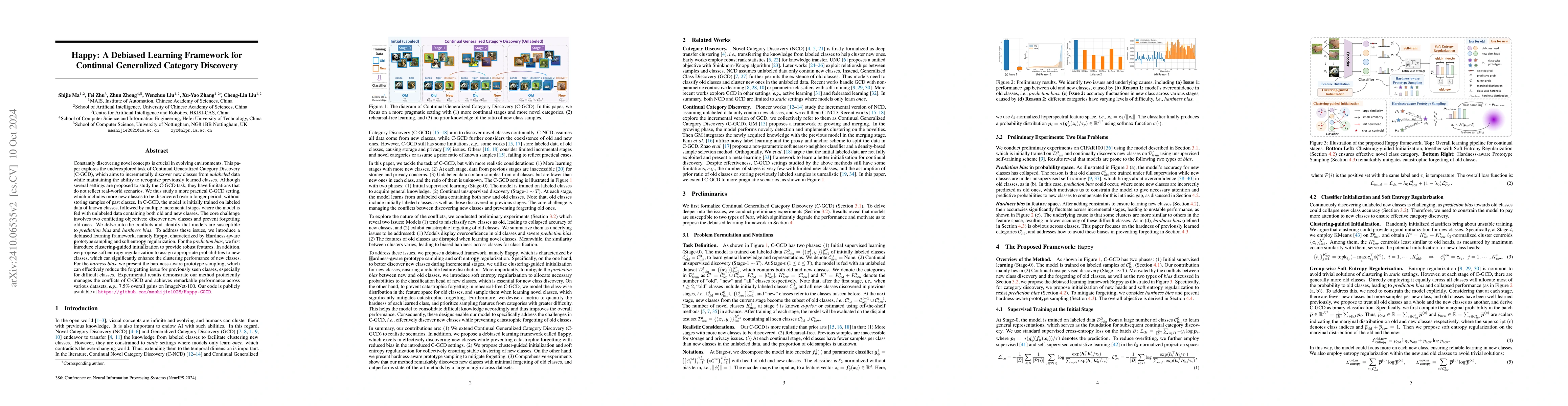 Thumbnail for Happy: A Debiased Learning Framework for Continual Generalized Category
  Discovery