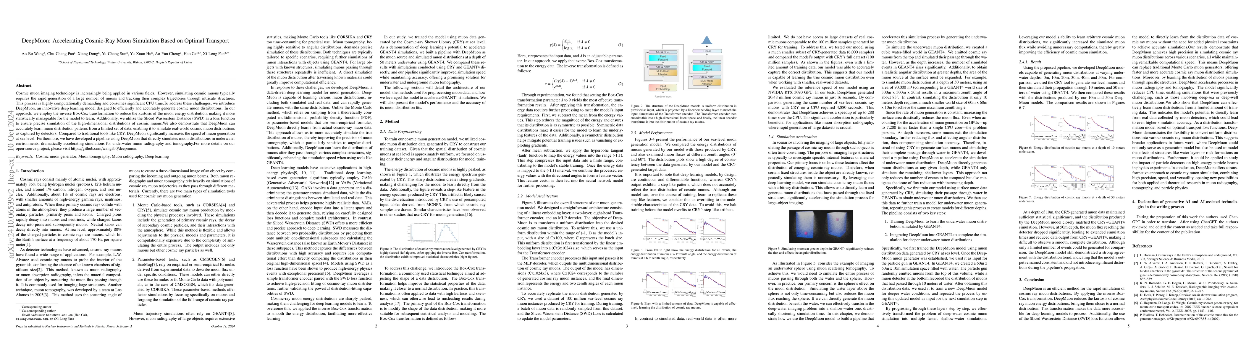 Thumbnail for DeepMuon: Accelerating Cosmic-Ray Muon Simulation Based on Optimal
  Transport