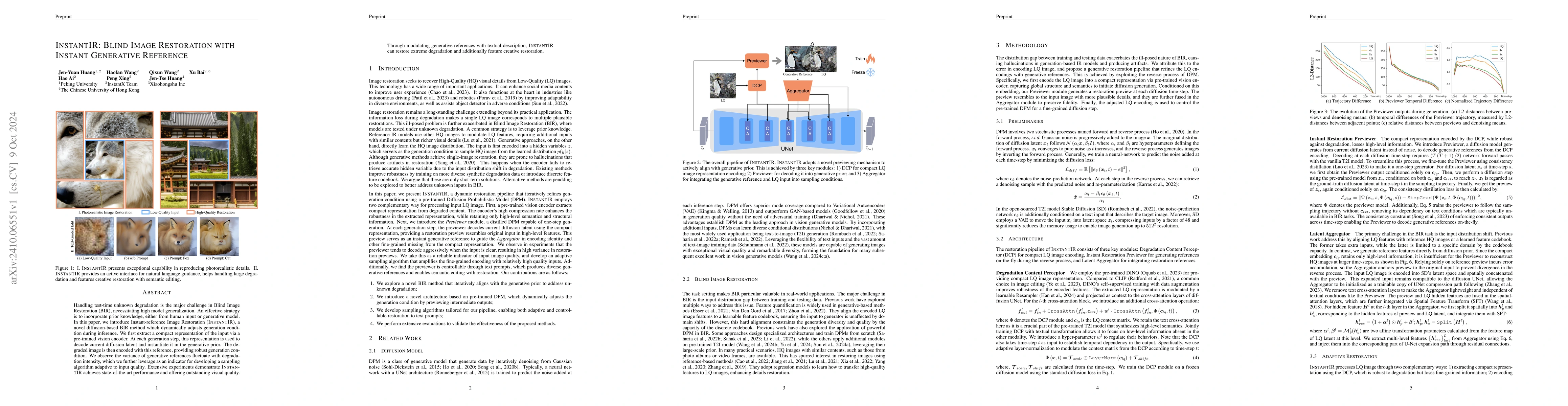 Thumbnail for InstantIR: Blind Image Restoration with Instant Generative Reference