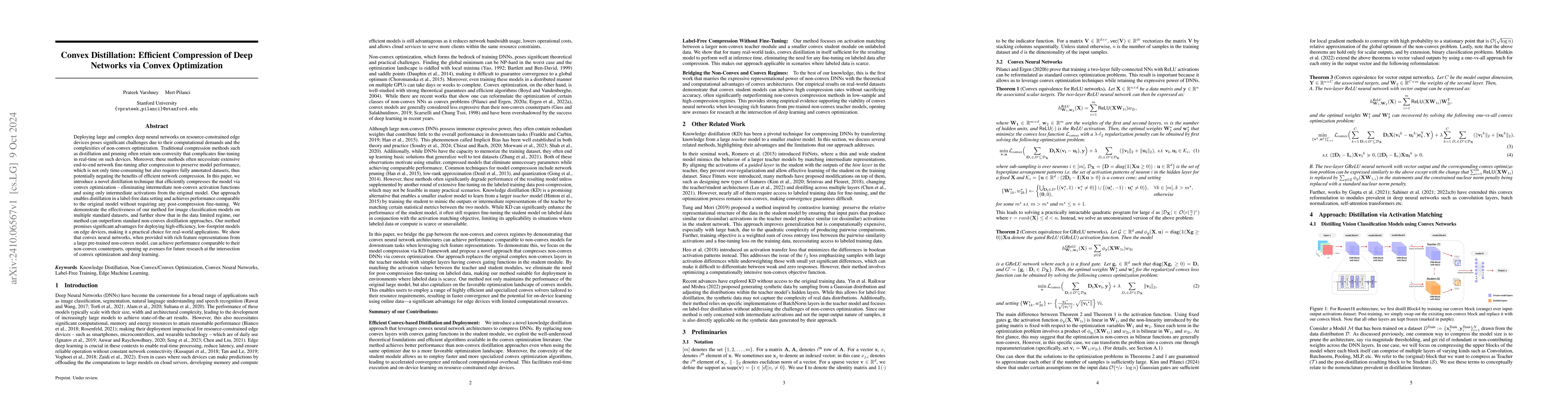 Thumbnail for Convex Distillation: Efficient Compression of Deep Networks via Convex
  Optimization
